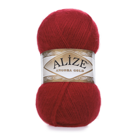 Angora Gold (Alize) 106 красный, пряжа 100г