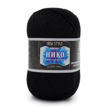 Нико (Камтекс) 003 черный, пряжа 100г