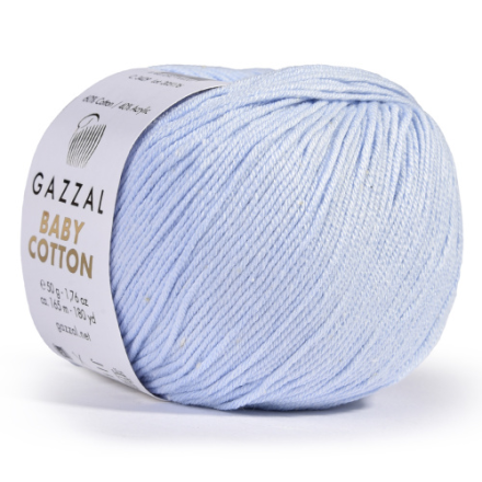 Baby Cotton (Gazzal) 3429 нежно-голубой, пряжа 50г