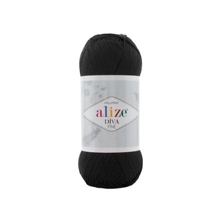 Diva Fine Forever (Alize) 60 чёрный, пряжа 100г