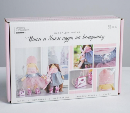 4716788 &quot;Подружки Вики и Ники- на праздник&quot; набор для шитья куклы