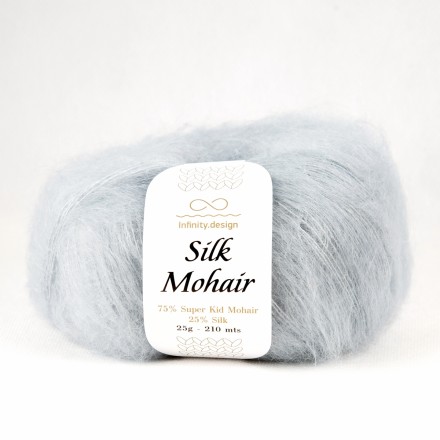 Silk Mohair (Infinity) 7620 светлый серый, пряжа 25г