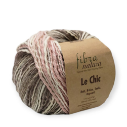 Le Chic (Fibra Natura) 15-203 белый-розовый-беж, пряжа 50г