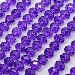 007/dyed тёмно-фиолетовые граненные бусины, рондели 4мм ~120шт