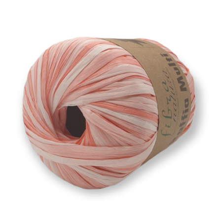 Raffia Multi (Fibra Natura) 117-17 розово-кремовый меланж, пряжа 35г
