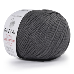 Baby Cotton XL (Gazzal) 3450 т.серый, пряжа 50г