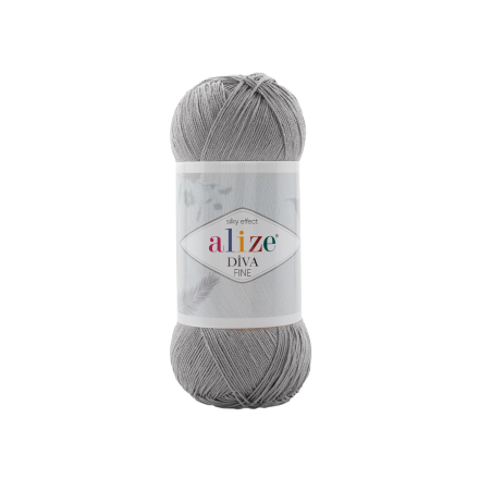 Diva Fine Forever (Alize) 87 серый, пряжа 100г