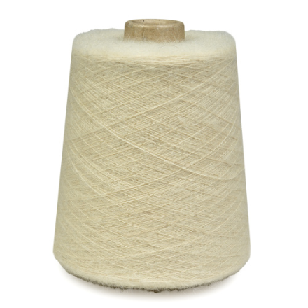 Cotone kidmohair (Pecci Filati) белый, пряжа бобинная итальянская 1г