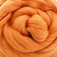2212 абрикос ТКФ, тонкая мериносовая шерсть для валяния 50г