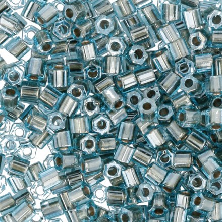 TOHO HEXAGON 0990 голубой с золотым центром, бисер 5 г (Япония)