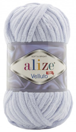 Velluto (Alize) 416 св.серый, пряжа 100г