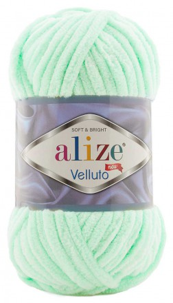 Velluto (Alize) 464 салат, пряжа 100г