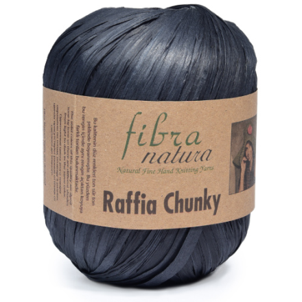 Raffia Chunky (Fibra Natura) 114-22 черный, пряжа 100г