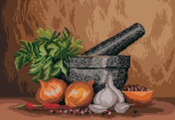 1875 &quot;Натюрморт со ступкой&quot; канва с нанесенным рисунком