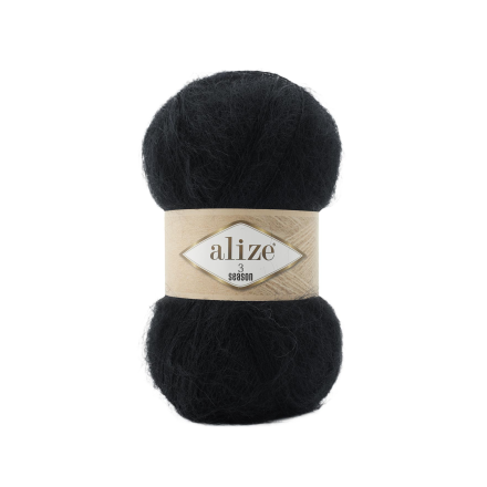 3 Season (Alize) 60 черный, пряжа 100г