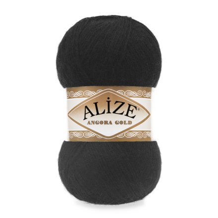 Angora Gold (Alize) 60 черный, пряжа 100г