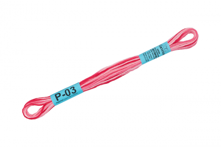 P-03 яр.розовый-св.розовый, нитки мулине меланж Gamma 8м