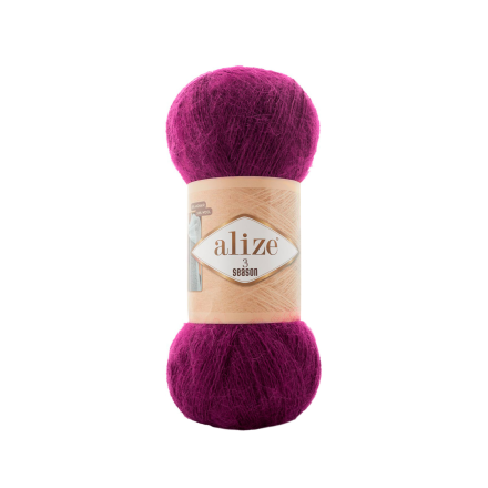 3 Season (Alize) 209 фуксия, пряжа 100г