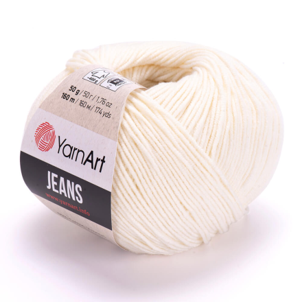 Jeans (Yarnart) 03 молочный, пряжа 50г