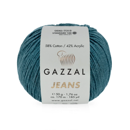 Jeans (Gazzal) 1131 морская волна, пряжа 50г