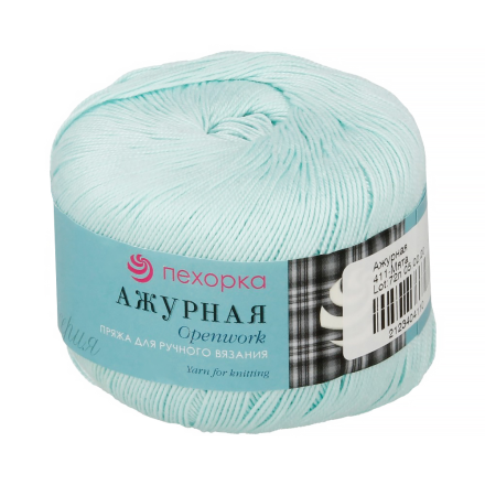 Ажурная (Пехорка) 411 Мята, пряжа 50г