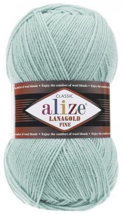 Lanagold Fine (Alize) 522 мята, пряжа 100г