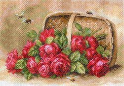 1704 &quot;Знойные розы&quot; канва с нанесенным рисунком