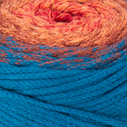 Macrame Cotton Spectrum (Yarnart) 1317 мор.волна-оранж, пряжа 250г
