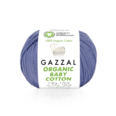 Organic Baby Cotton (Gazzal) 428 т.голубой, пряжа 50г