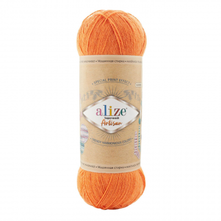 Superwash Artisan (Alize) 336 оранжевый, пряжа 100г