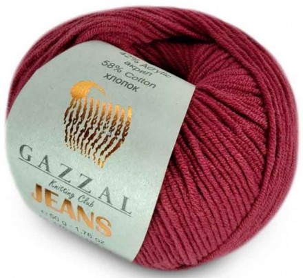 Jeans (Gazzal) 1139 бордо, пряжа 50г