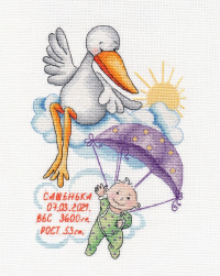 1412 &quot;Метрика. Сашенька&quot; набор для вышивки крестом