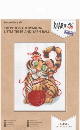 8-437 &quot;Тигренок с клубком&quot; набор для вышивания крестом