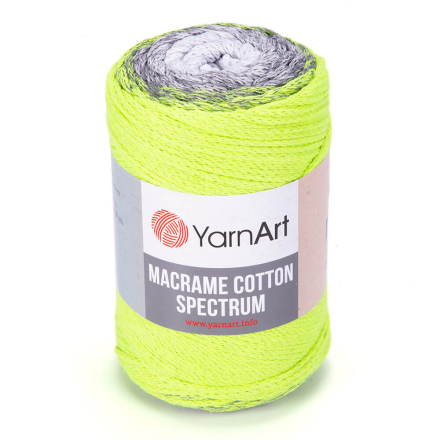 Macrame Cotton Spectrum (Yarnart) 1326 яр.салат-серый, пряжа 250г