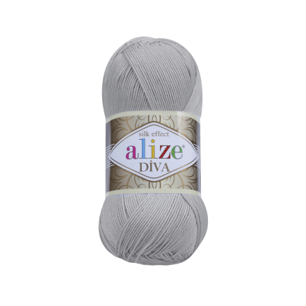 Diva (Alize) 355 серый, пряжа 100г