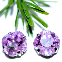 Страз в цапе 3010-117 Violet в серебряном цапе, квадрат 10х10 мм