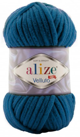 Velluto (Alize) 646 петроль, пряжа 100г
