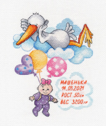1413 &quot;Метрика. Машенька&quot; набор для вышивки крестом