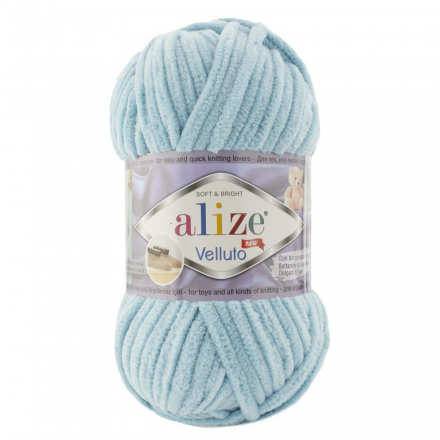 Velluto (Alize) 414 бирюза бледная, пряжа 100г