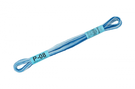 Р-08 небесный-бл.голубой, нитки мулине меланж Gamma 8м