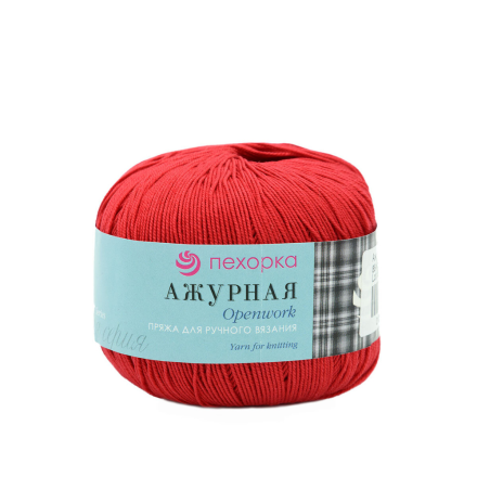 Ажурная (Пехорка) 88 Красный мак, пряжа 50г