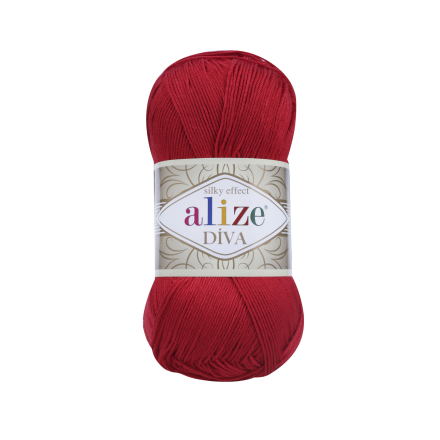 Diva (Alize) 106 красный, пряжа 100г
