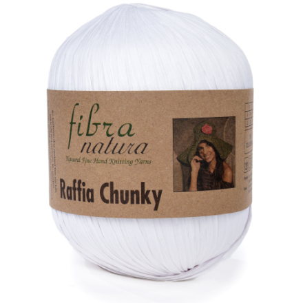 Raffia Chunky (Fibra Natura) 114-01 белый, пряжа 100г