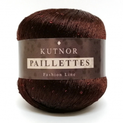 Paillettes (Kutnor) 025 шоколад, пряжа 50г