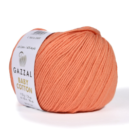 Baby Cotton (Gazzal) 3465 персик, пряжа 50г