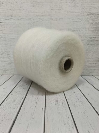 KidMohair (Filati) 912 белый, пряжа бобинная итальянская 1г