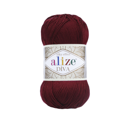 Diva (Alize) 57 бордовый, пряжа 100г