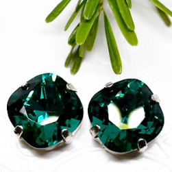 Страз в цапе 3010-127 Blue Zircon в серебряном цапе, квадрат 10х10 мм