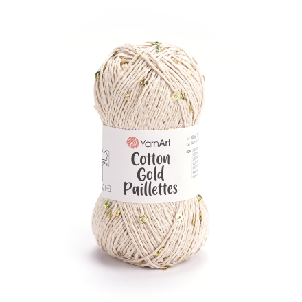 Cotton Gold Paillettes (Yarnart) 7104 речной жемчуг, пряжа 50г