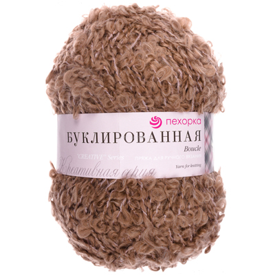 Буклированная (Пехорка) 377 кофейный, пряжа 200г